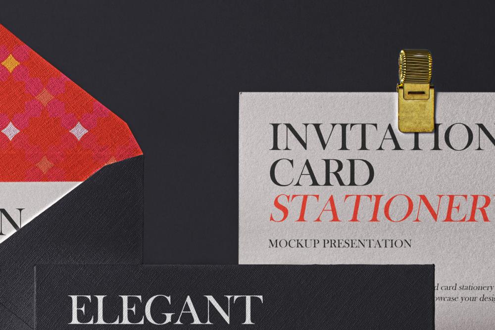 Download Elegant Psd Invitation Mockup Set | Psd Mock Up Templates-Boss设计资源