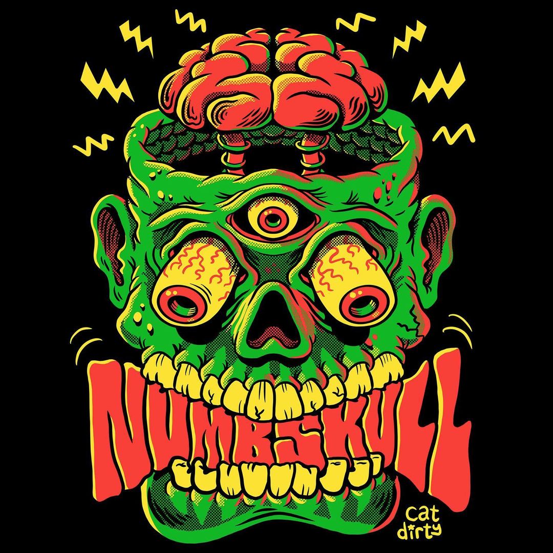 Scary psychedelic art- NumbSkull