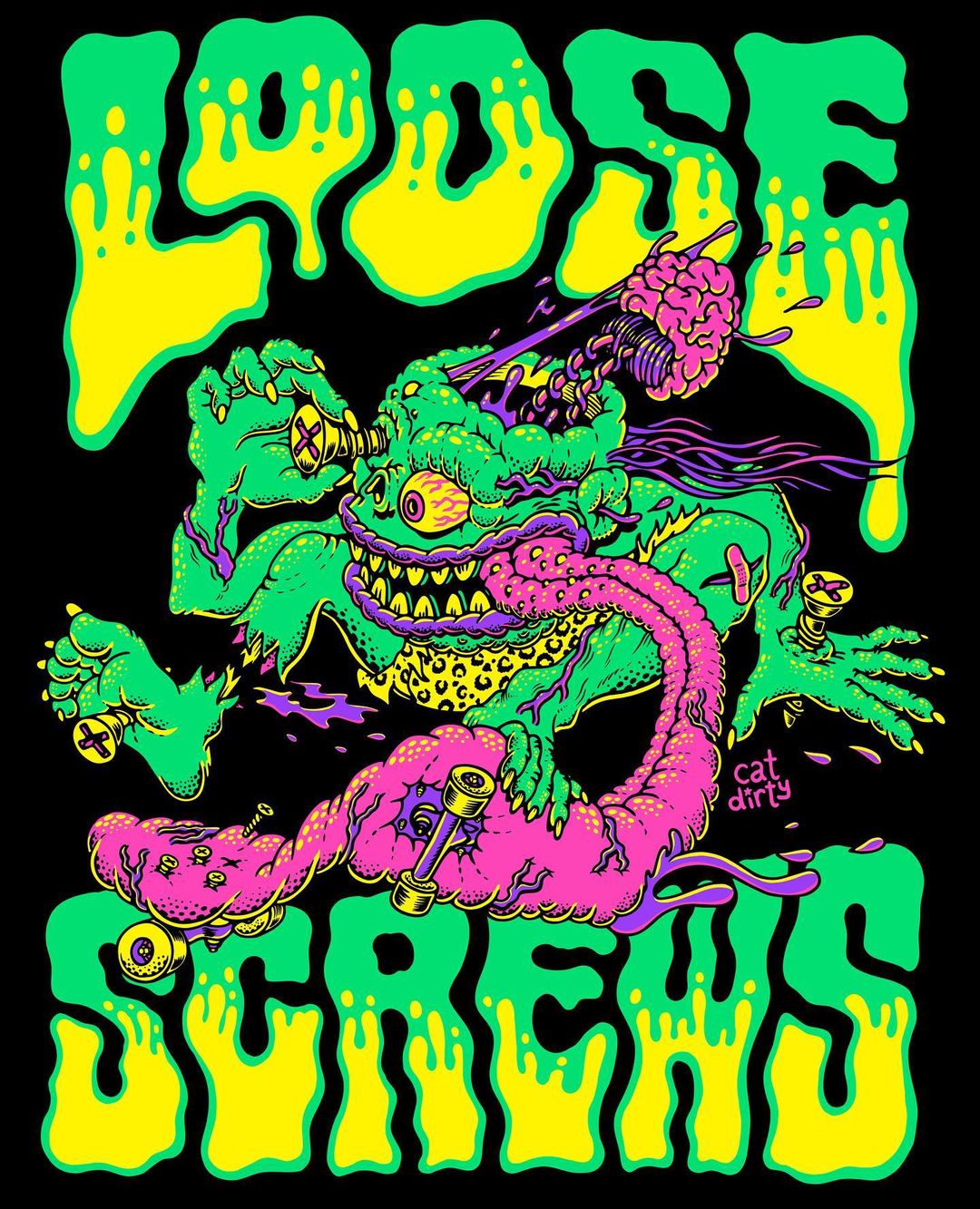 Scary psychedelic art - Loose Screws