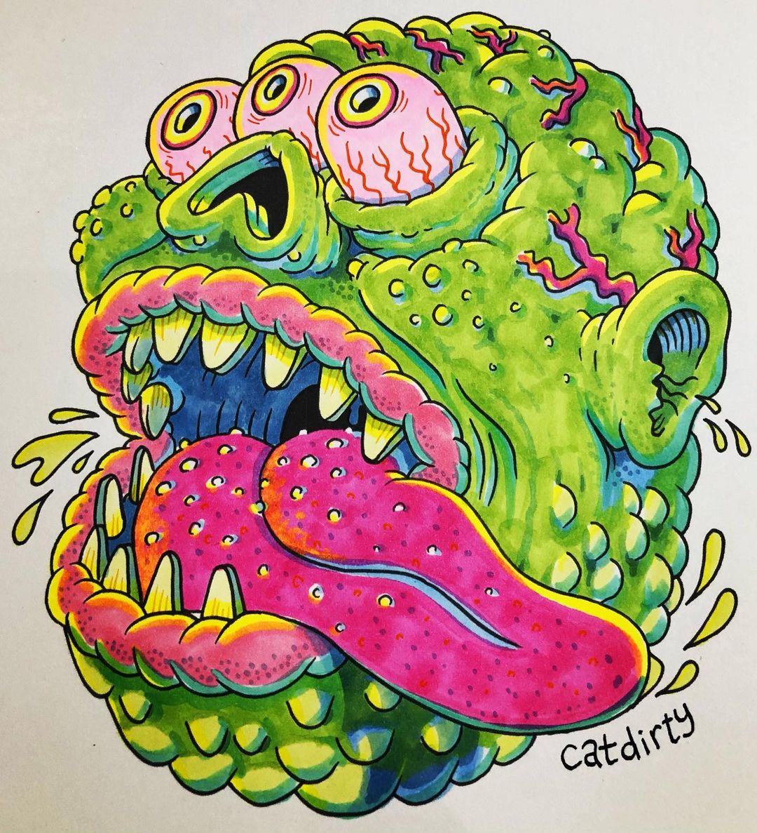 Scary psychedelic art - 👁 👁 👁 👅