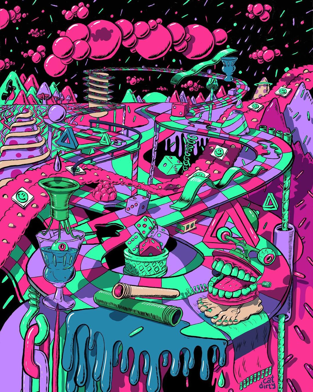 Scary psychedelic art - DiceScream